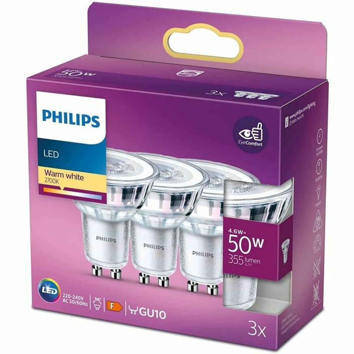 LED-Lampe Philips Foco F 4,6 W (2700k)