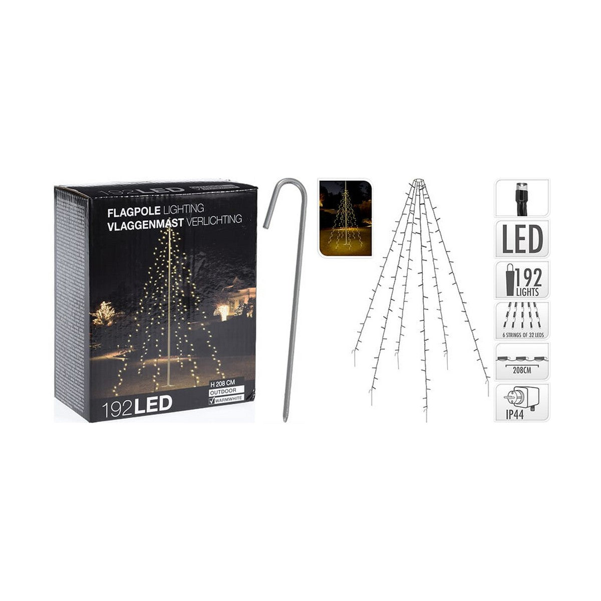 LED-Lichterkette Weiß (2 m)