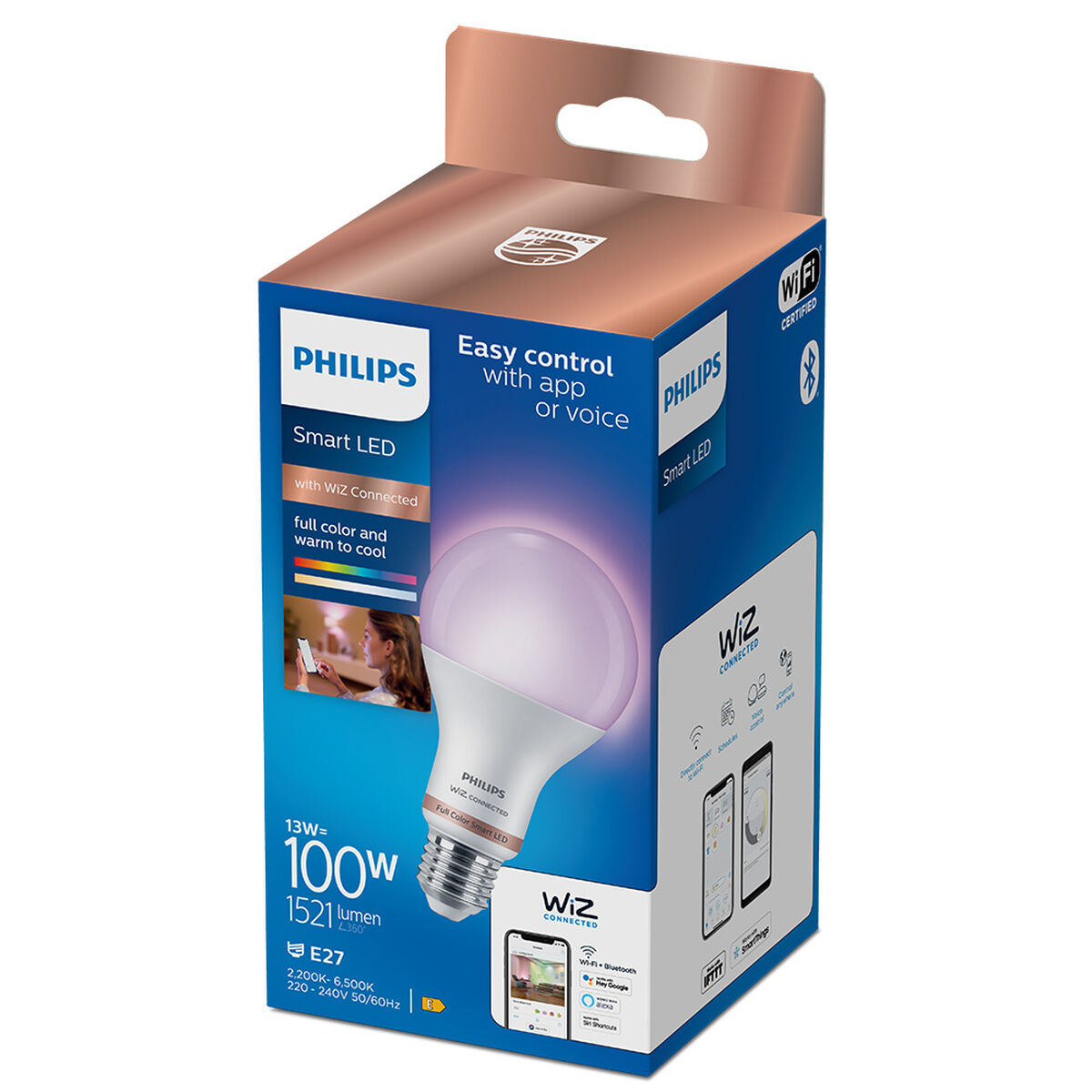 LED-Lampe Philips Wiz E 13 W E27 1521 Lm (6500 K) (2200-6500 K)