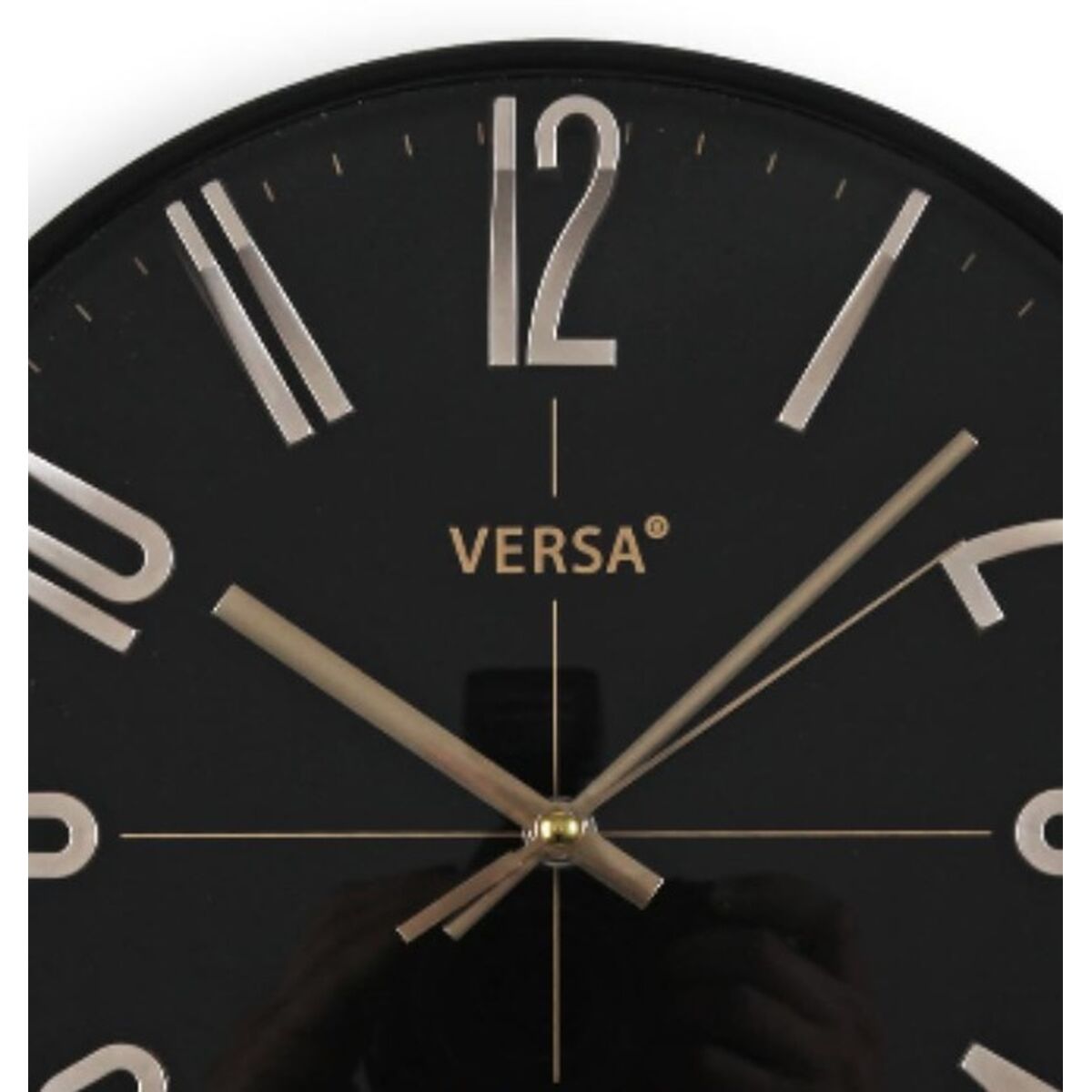 Wanduhr Versa Schwarz Gold Kunststoff Quarz 4,3 x 30 x 30 cm