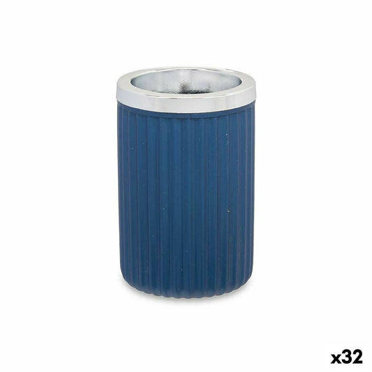 Trinkglas Zahnbürstenhalter Blau Kunststoff 7,5 x 11,5 x 7,5 cm (32 Stück)