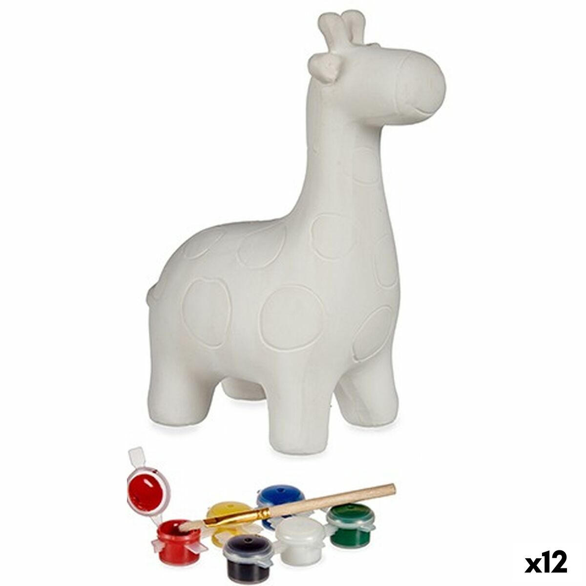 Sparschwein zum Anmalen Giraffe aus Keramik 10,5 x 24,5 x 18,5 cm (12 Stück)