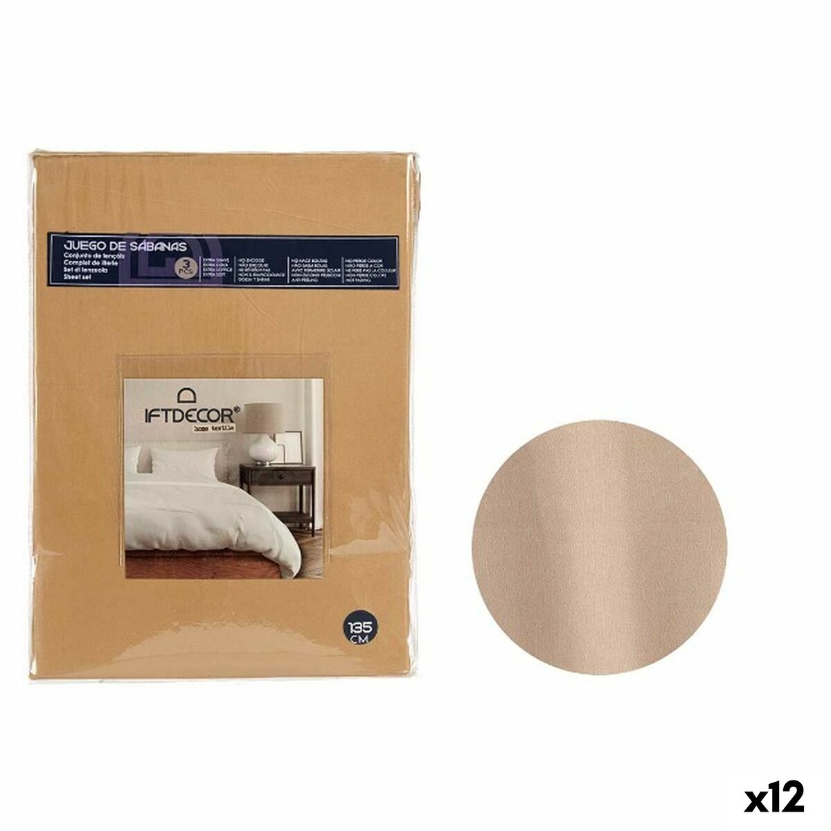 Bettwäsche-Set Double size Beige (12 Stück)