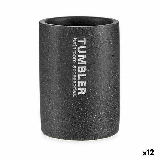 Zahnbürstenhalter Tumbler Grau Harz 7,5 x 10,2 x 7,5 cm (12 Stück)