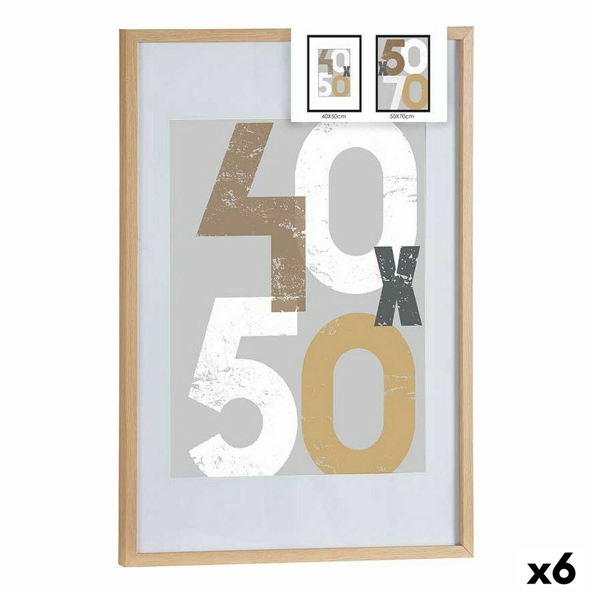 Fotorahmen 52,5 x 2,5 x 72,5 cm natürlich Kunststoff Holz MDF (6 Stück)