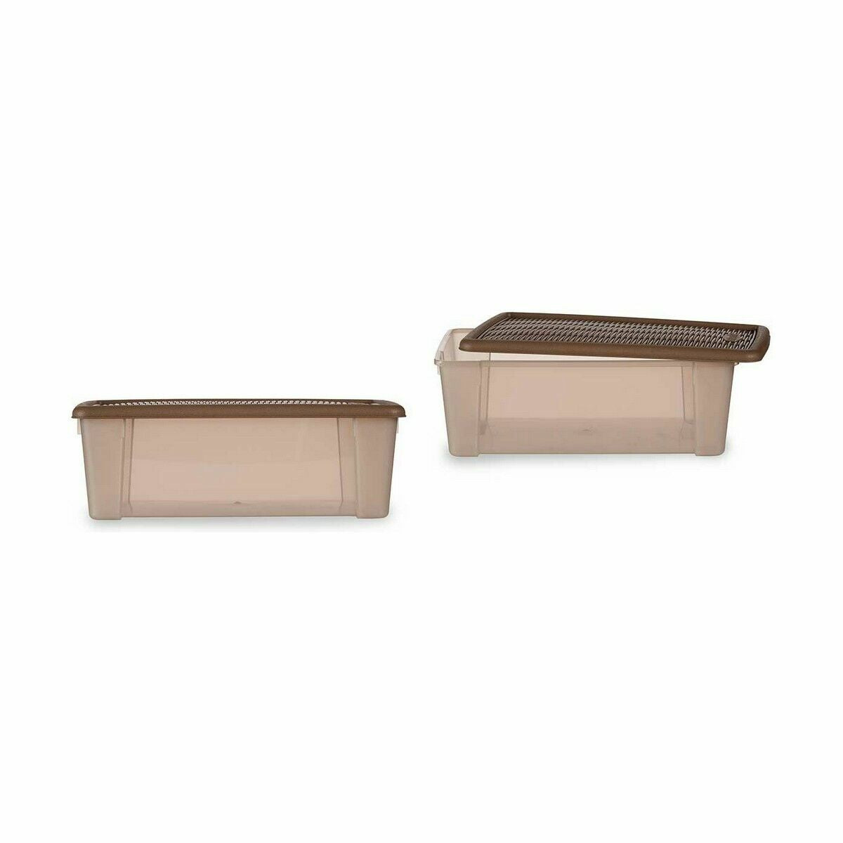 Aufbewahrungsbox mit Deckel Stefanplast Elegance Beige Kunststoff 5 L 19,5 x 11,5 x 33 cm (12 Stück)