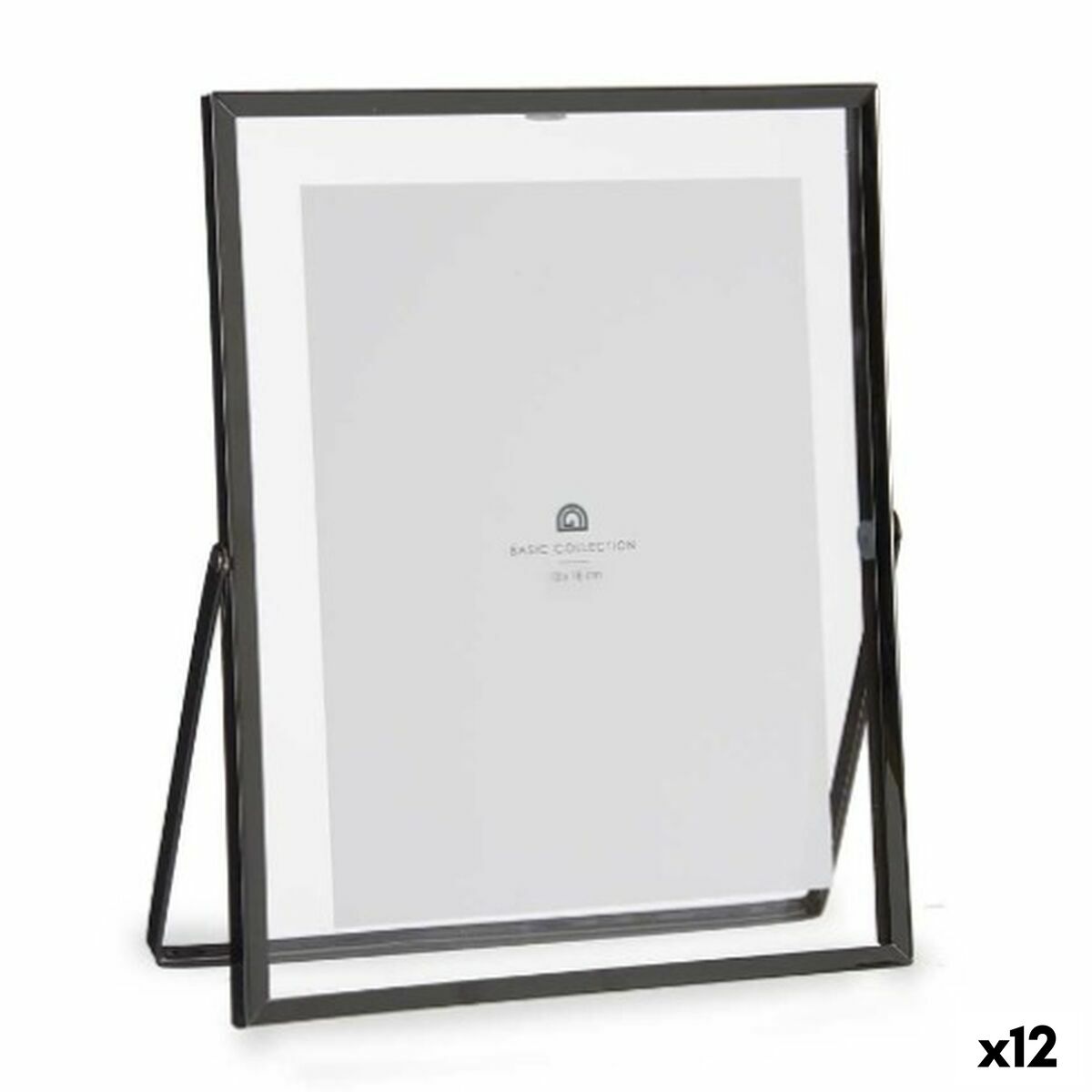 Fotorahmen Schwarz Metall Glas Kunststoff 18,5 x 1 x 23 cm (12 Stück)