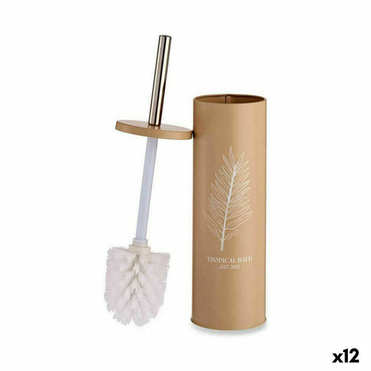 Toilettenbürste Tropical Bath Weiß Beige Stahl Kunststoff 9,5 x 37,5 x 9,5 cm (12 Stück)