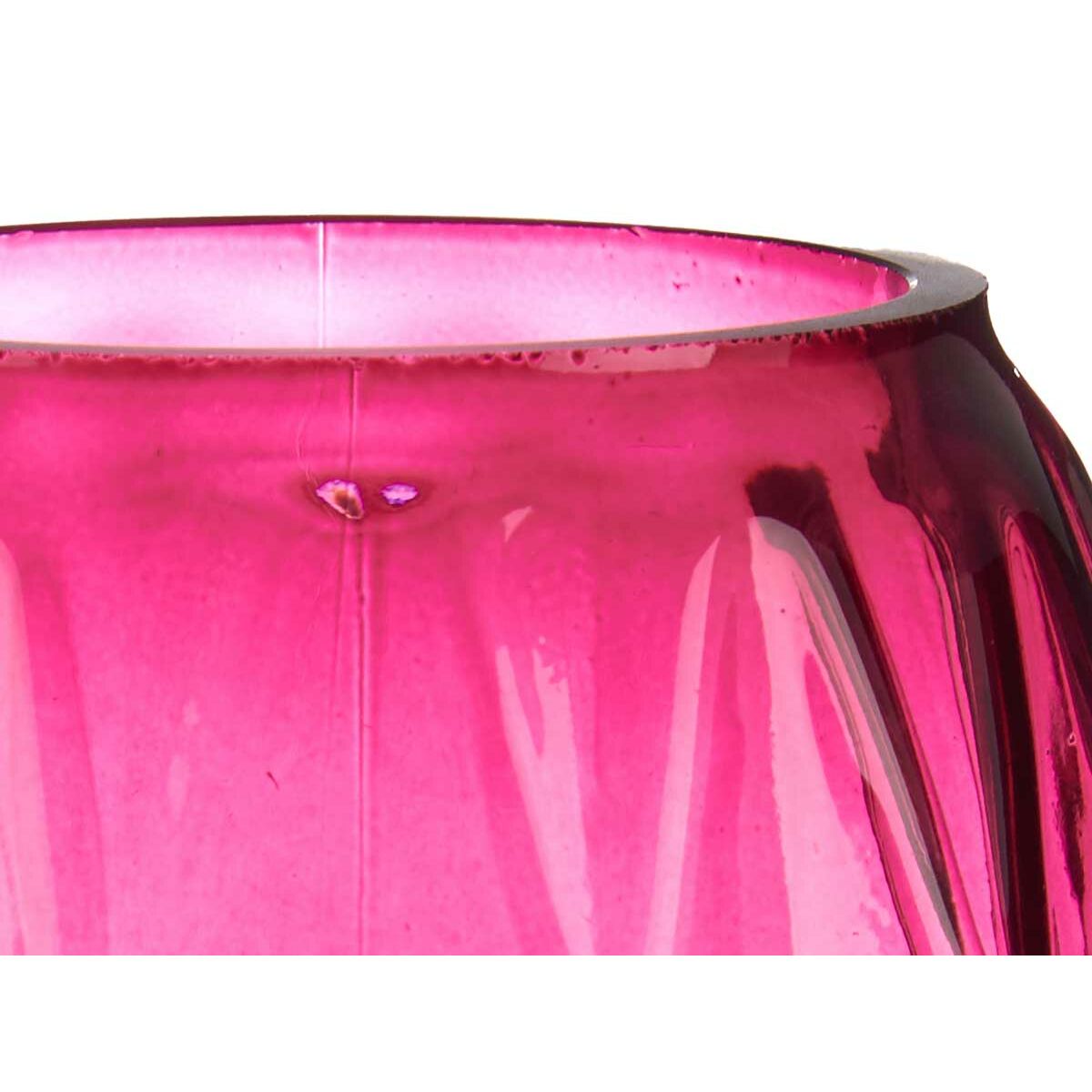 Vase Schnitzerei Rhombusse Rosa Kristall 13,5 x 19 x 13,5 cm (6 Stück)