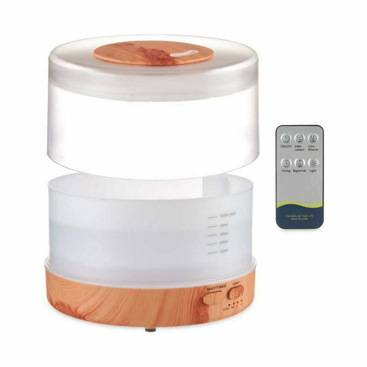 Luftbefeuchter Aroma Diffusor Multicolor-LED Weiß Braun 500 ml (8 Stück)