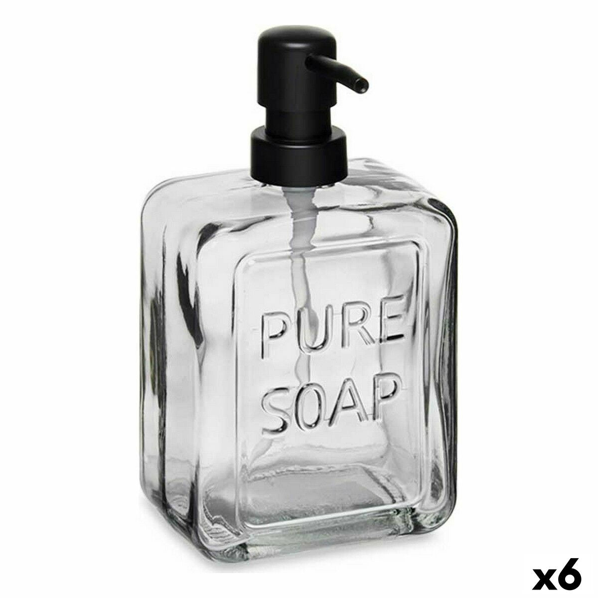 Seifenspender Pure Soap Kristall Schwarz Kunststoff 570 ml (6 Stück)