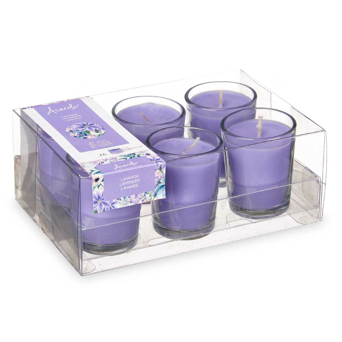 Parfümierte Kerzen-Set 16 x 6,5 x 11 cm (12 Stück) Trinkglas Lavendel