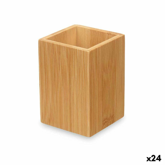 Zahnbürstenhalter natürlich Bambus Kunststoff 6,8 x 9,7 x 6,8 cm (24 Stück)