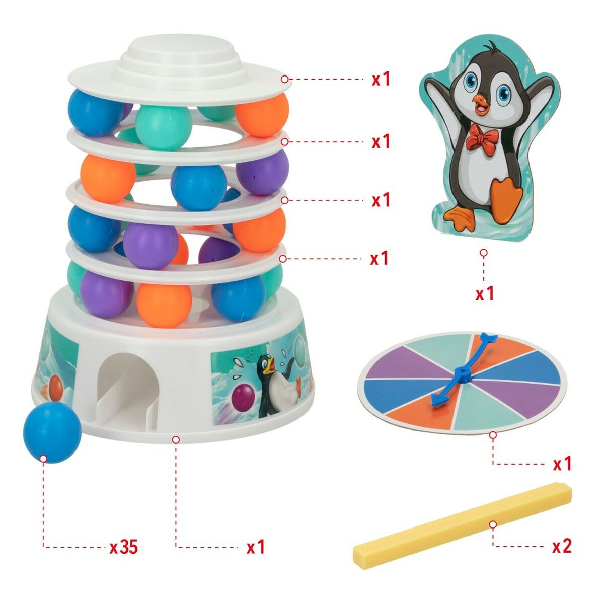 Tischspiel Colorbaby Pinguin (6 Stück)