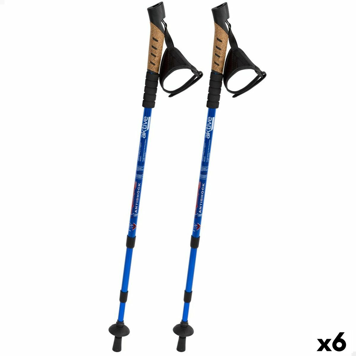 2er Set Trekking-Stöcke Aktive 5 x 135 x 5 cm (6 Stück)