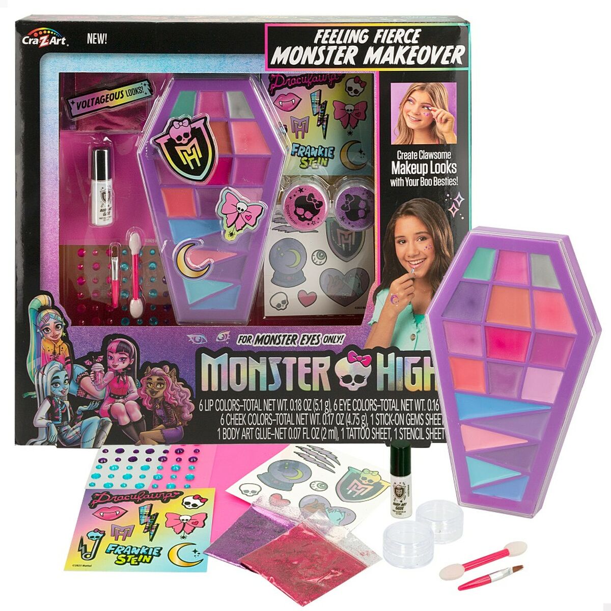 Schminkset für Kinder Monster High Feeling Fierce 10 x 2 x 16,5 cm 4 Stück